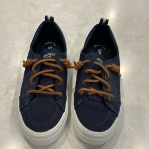 NWOT Sperry Topsider Womens’s Flat shoe - sneaker - canvas - Blue- Size 7